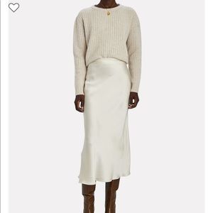 DIVINE HERITAGE bias silk midi skirt in ivory - size S